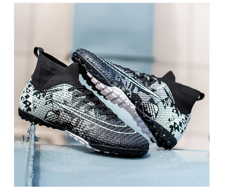 Cleats Men Soccer Shoes Football Boots Grass Training Match Sneakers Ultralight Non-Slip Long Spikes Unisex_voghion.com