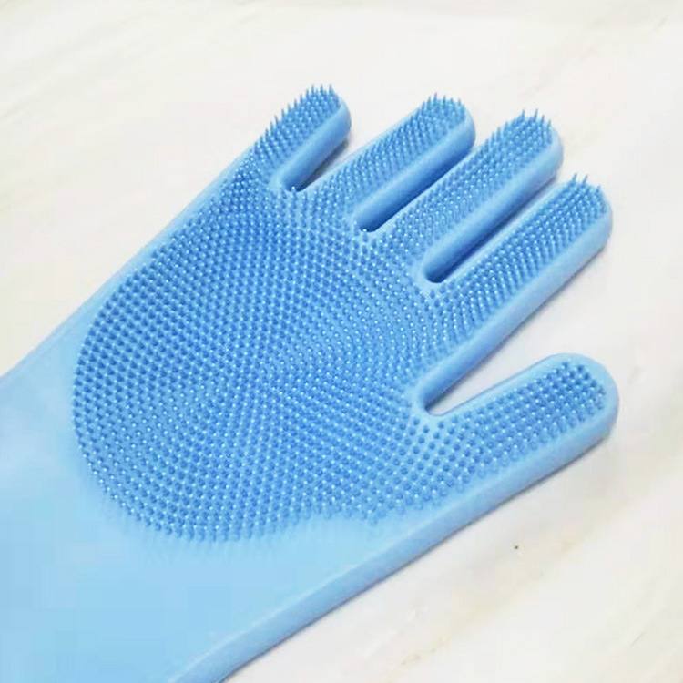 Geschirrspül-Schrubbhandschuhe aus Silikon, Wärmedämmung, verschleißfeste Küchen- und Haushaltsreinigungshandschuhe_voghion.com
