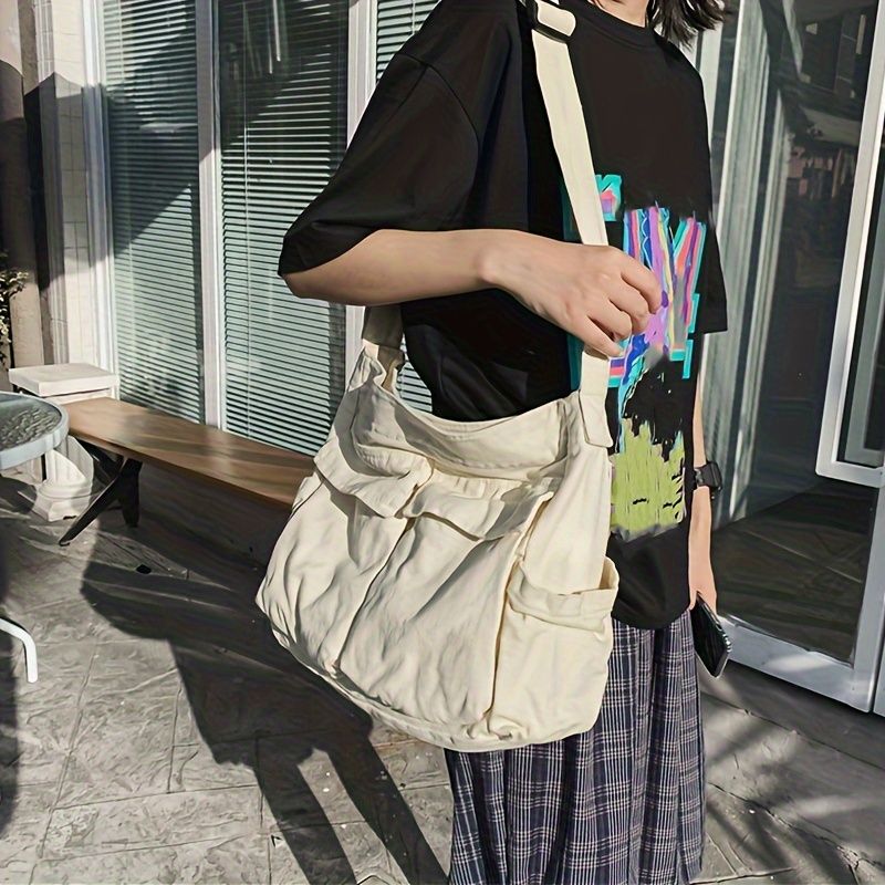 aus Vintage-Canvas, Umhängetasche für Freizeitreisen, Schultertasche mit mehreren Taschen_voghion.com