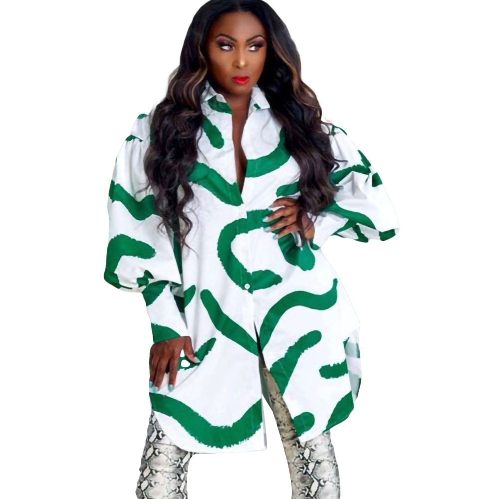 Women's Clothing temperament commuter printed shirt dress dress_mkmklike.com