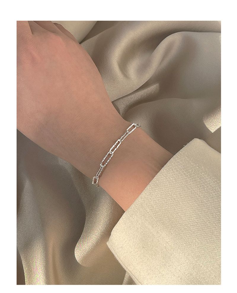 Quadratisches Auto Wer schimmert Sier weiblicher Handschmuck Kreatives Nischendesign Persönlichkeitsarmband_voghion.com