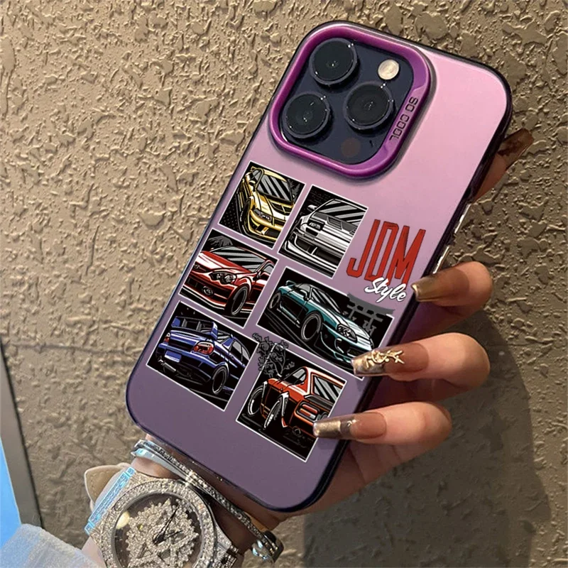 Capa rígida matte de carro esportivo jdm para iphone pro max_voghion.com