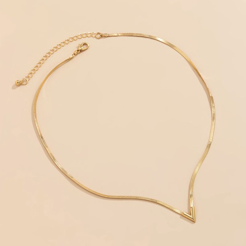 Qianbihe regolabile catena estesa oblato uomini a forma di V ciondolo collana girocollo accessori gioielli-argento_voghion.com