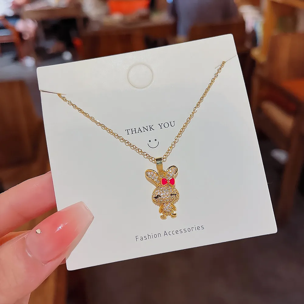 Collares colgantes, collar con dijes micro pavimentados, joyería de acero inoxidable para mujer, exquisita gargantilla de circonita roja, regalos de cumpleaños_voghion.com