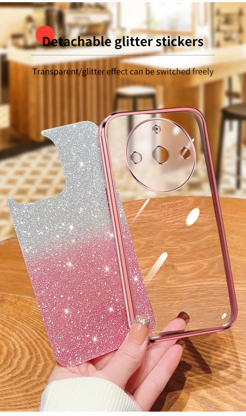 Shiny Gradient Glitter Phone Case For Oppo Realme Series Back Cover_voghion.com