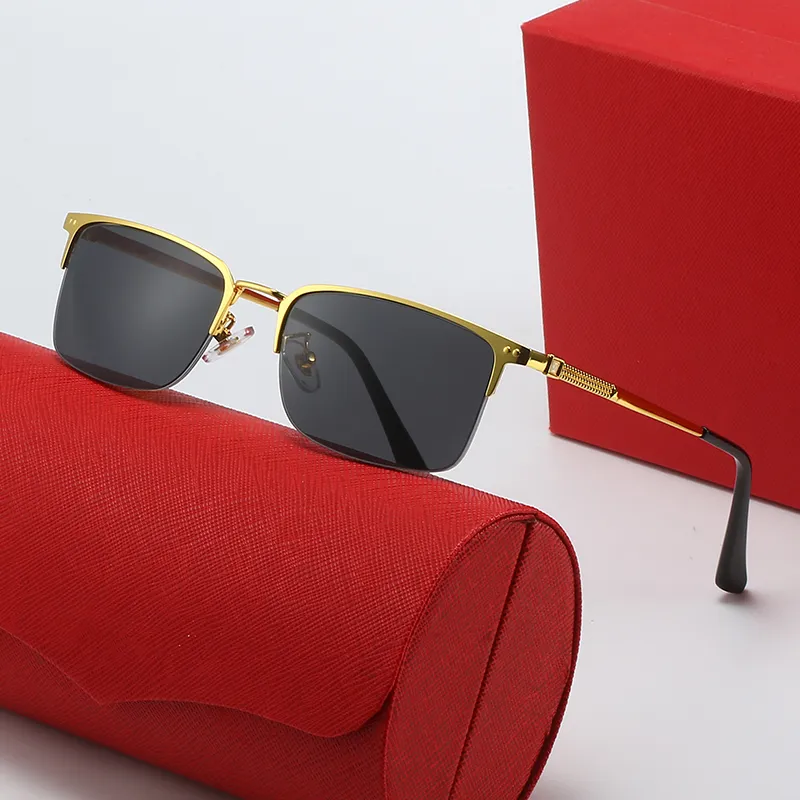 metal Frame Rectangle Eyeglass Gentlemens Business Men Half-frame Diaosi Sunglasses Can Be Matched With Myopia Optical_voghion.com