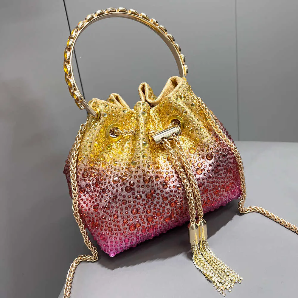 Maniglia Rhies Borse da sera e borsa a mano Designer Spalla Borsa a tracolla in cristallo lucido Borsa a secchiello_voghion.com