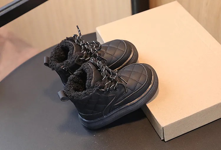 2025 Moda Plaid Autunno Bambina Scarpe Ragazzi Caviglia Flessibile Fondo Spesso Bambini Stivali da Neve Littlesprouts Nuovi Bambini_voghion.com
