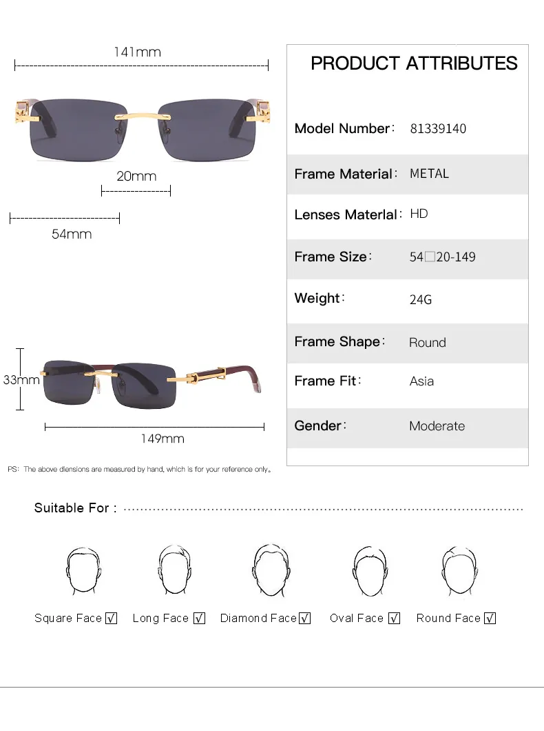 Leopard Frameless multiple styles Men Fashion Trend Street Shooting Sunglasses Women Personality business affairs Mirror_voghion.com