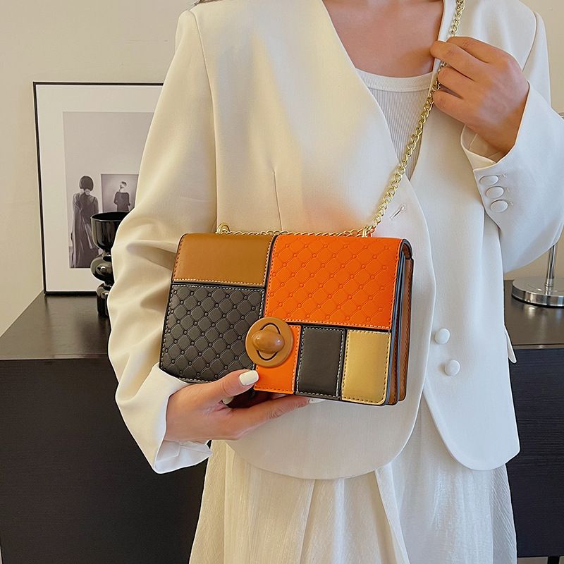 High-End-Tasche für Damen 2023 neue modische Schulter-Umhängetasche Kontrastfarbennähte große Kapazität kleine_voghion.com