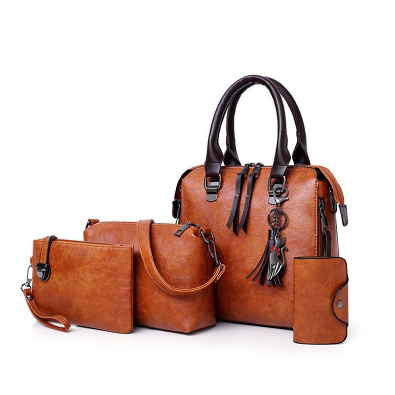 Luxusmarke 4 Psc/Set Damenhandtaschen Große Kapazität Damentasche Damen Leder Tragetasche Mode Schultertaschen für_voghion.com