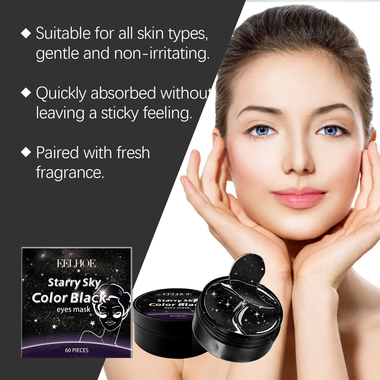 EELHOE Star Plus Black Eye Mask Hydrates And Moisturizes The Skin Around The Eyes_voghion.com