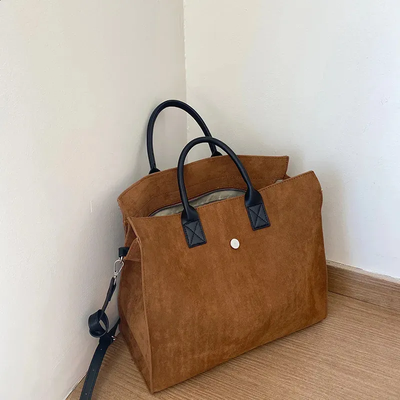 Borsa da donna in pelle opaca vintage, grande capacità, borse a tracolla, borse a tracolla da donna, borsa da viaggio casual grande marrone_voghion.com