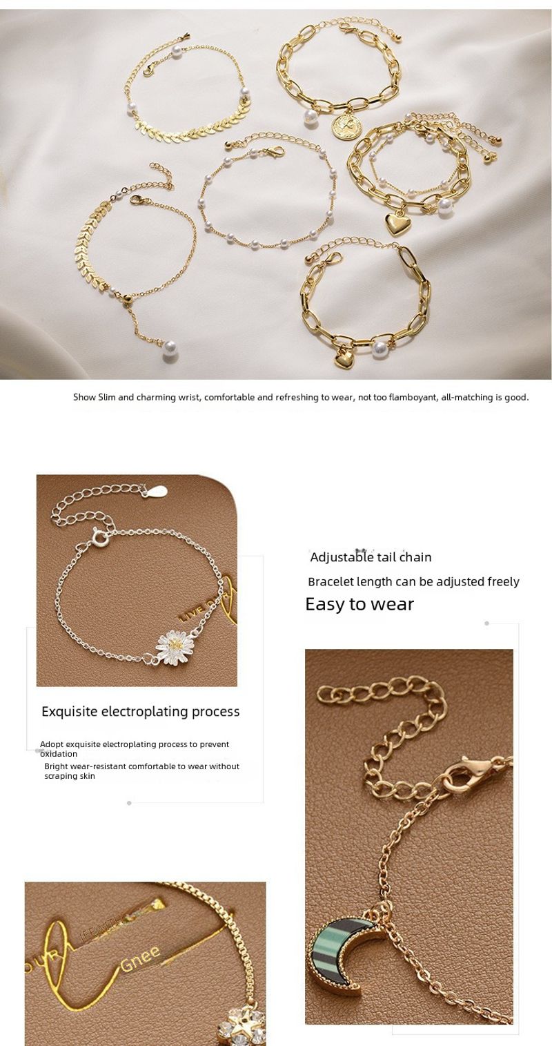 Braccialetto di coppia in acciaio al titanio, stile Instagram femminile, di nicchia, di alta qualità, di perle, gioielli per le mani_voghion.com