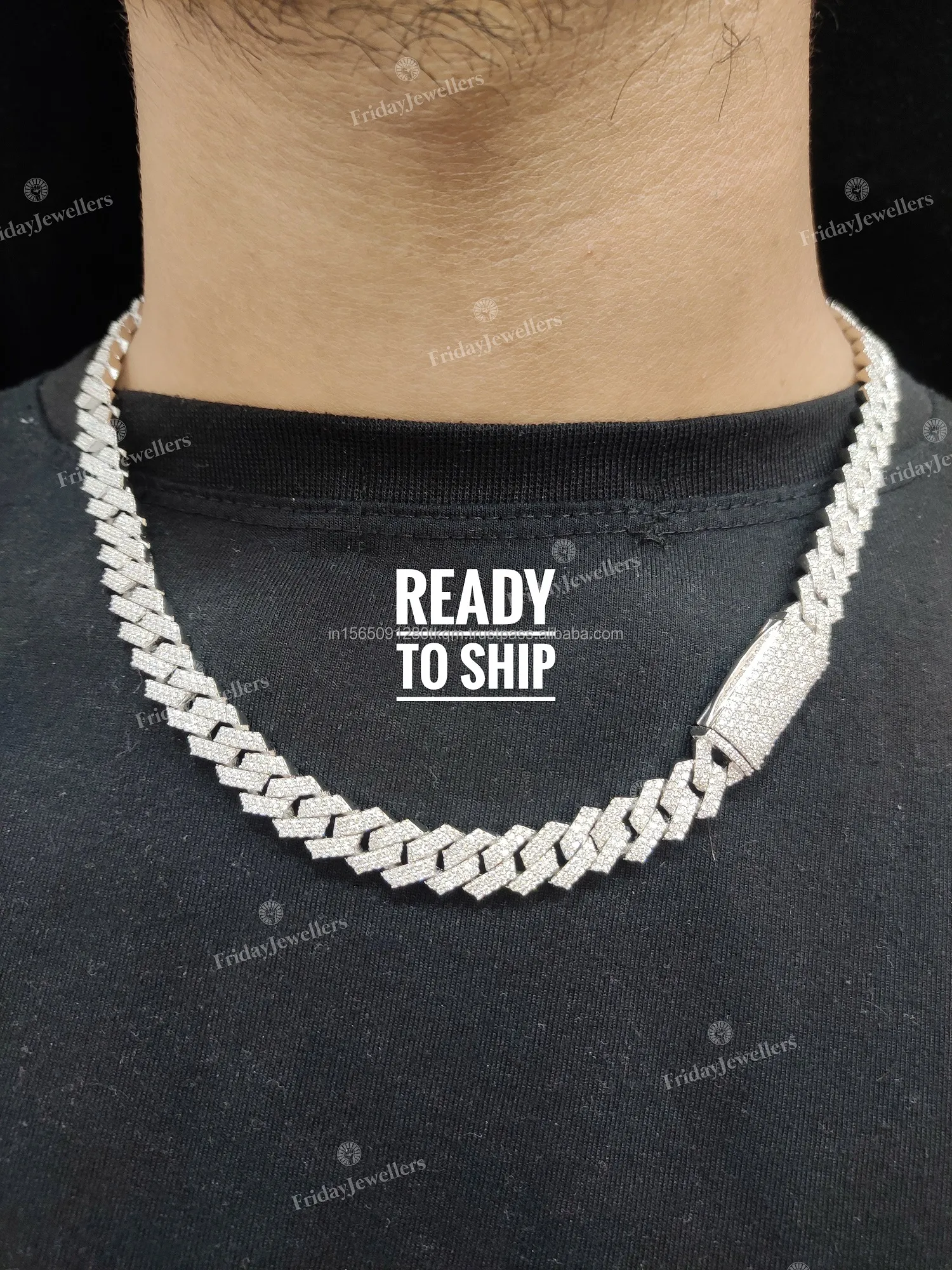 10 mm VVS Moissanit Diamant Hip Hop Miami Cuban Link Kette für Herren Hochzeitsschmuck erhältlich bei Export_voghion.com
