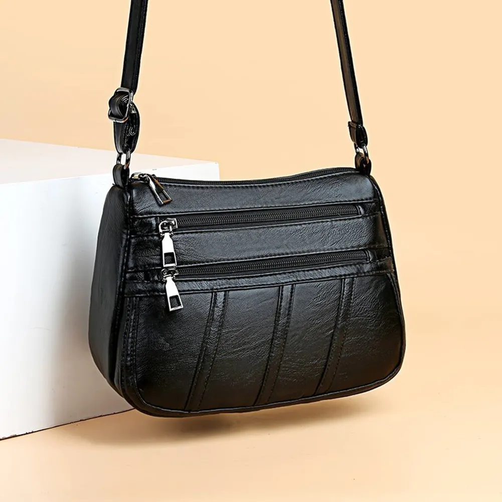 Borsa a tracolla da donna alla moda, in pelle PU, semplice e solida, messenger bag multitasche da donna._voghion.com