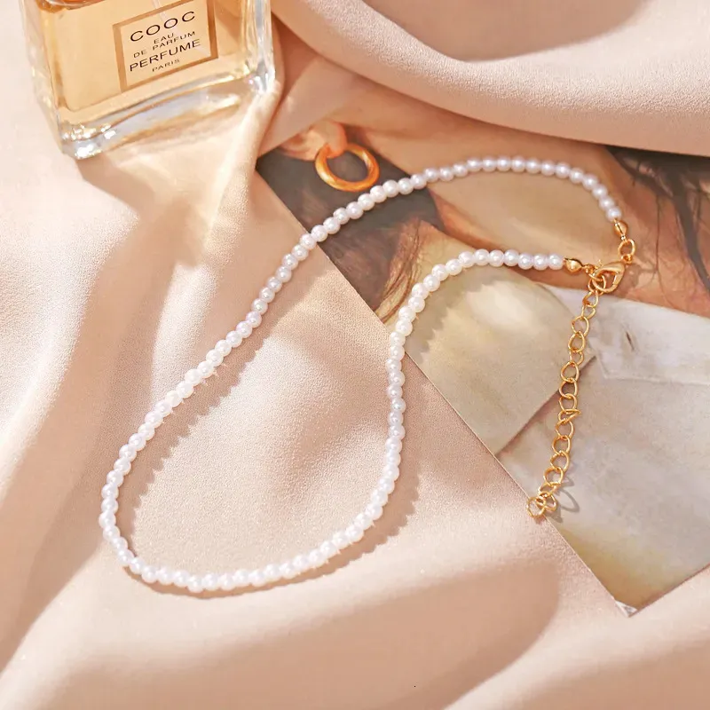 Necklaces Vintage Style Simple 6MM Pearl Chain Choker For Women Wedding Love Shell Pendant Necklace Fashion Jewelry_voghion.com