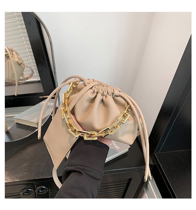 Koreanische Version der Mode-Beuteltasche 2024 neue Handtasche Litschi-Muster einfache Kette Umhängetasche Kind und_voghion.com