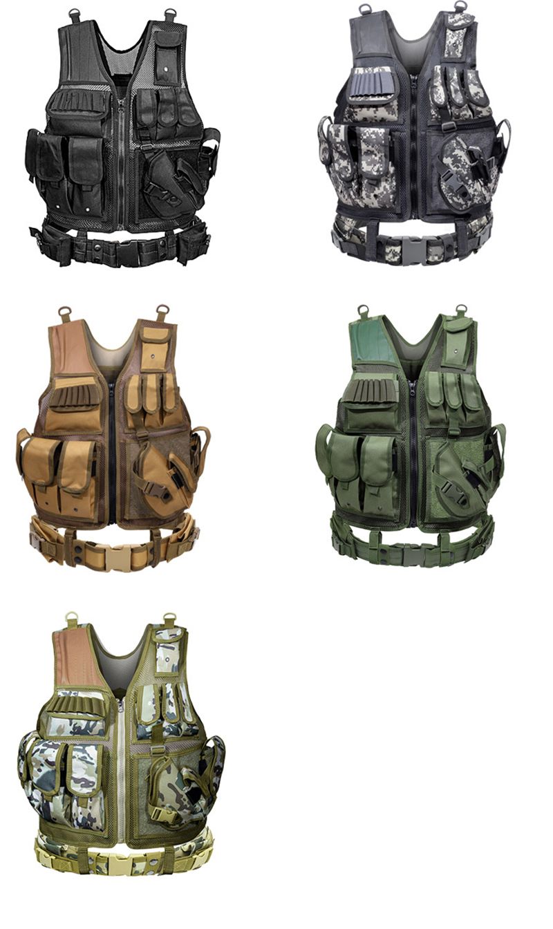 Entrenamiento militar al aire libre CS Multi-bolsillo táctico Molle Airsof Comba Armor Hombres Huning Painball Seguridad policial_voghion.com