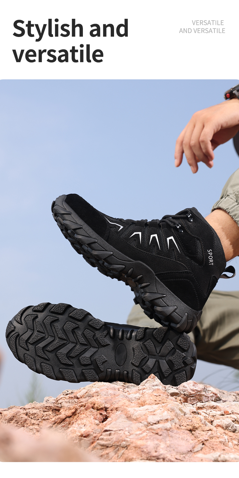 GUYISA Scarpe antinfortunistiche con punta in acciaio, stivali anti-sfondamento e perforazione, resistenti all'usura, taglio alto 5057BK 38-45_voghion.com