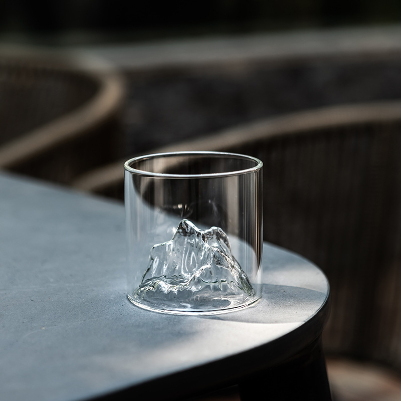 Piccola tazza da caffè in vetro trasparente, bicchiere da montagna, resistente al calore, per tè, bevande, latte, succo, tazze, bicchieri da bere_voghion.com