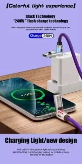 4 In 1 Multi-USB Charging Cable - MAX 240W Fast Charging/With USB A+ Type-C 5ft_voghion.com