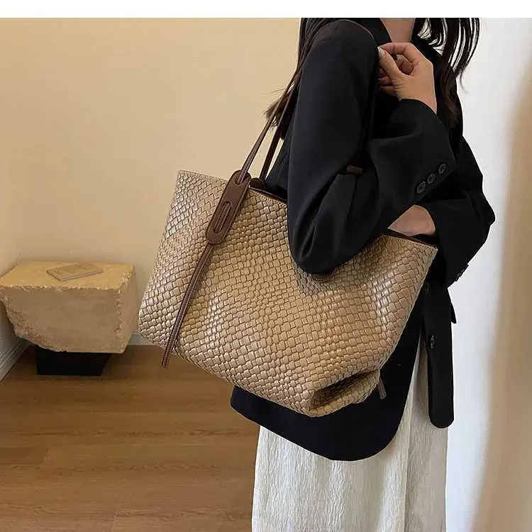 Borse a mano di grande capacità per le donne 2023 inverno PU pelle tendenza moda borsa a tracolla laterale vintage shopper shopping ufficio_voghion.com