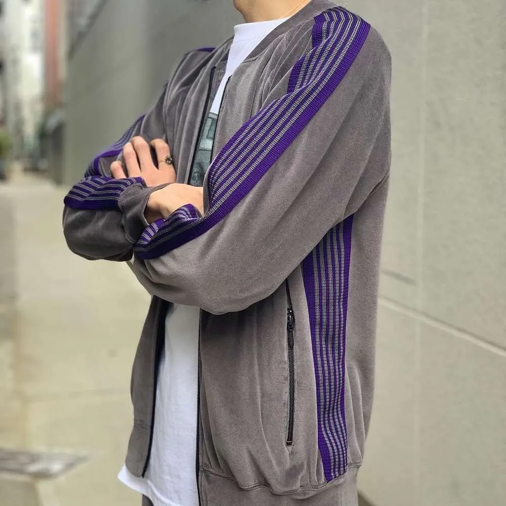 Needles Herrenjacke Track Veet Butterfly Embroidered Ribbon Campus Style Sweatshirt Herren- und Damenjacken Streetwear_voghion.com