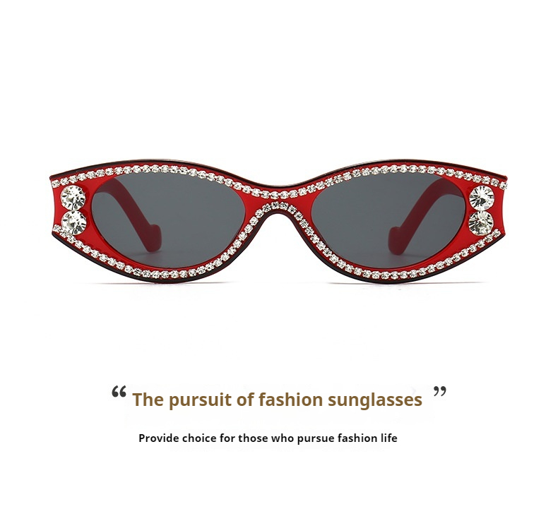 Ochelari de soare personalizați cu fotografie de stradă, cu cadru mic, ochi de pisică, culoare bomboane, la modă, pentru femei_voghion.com