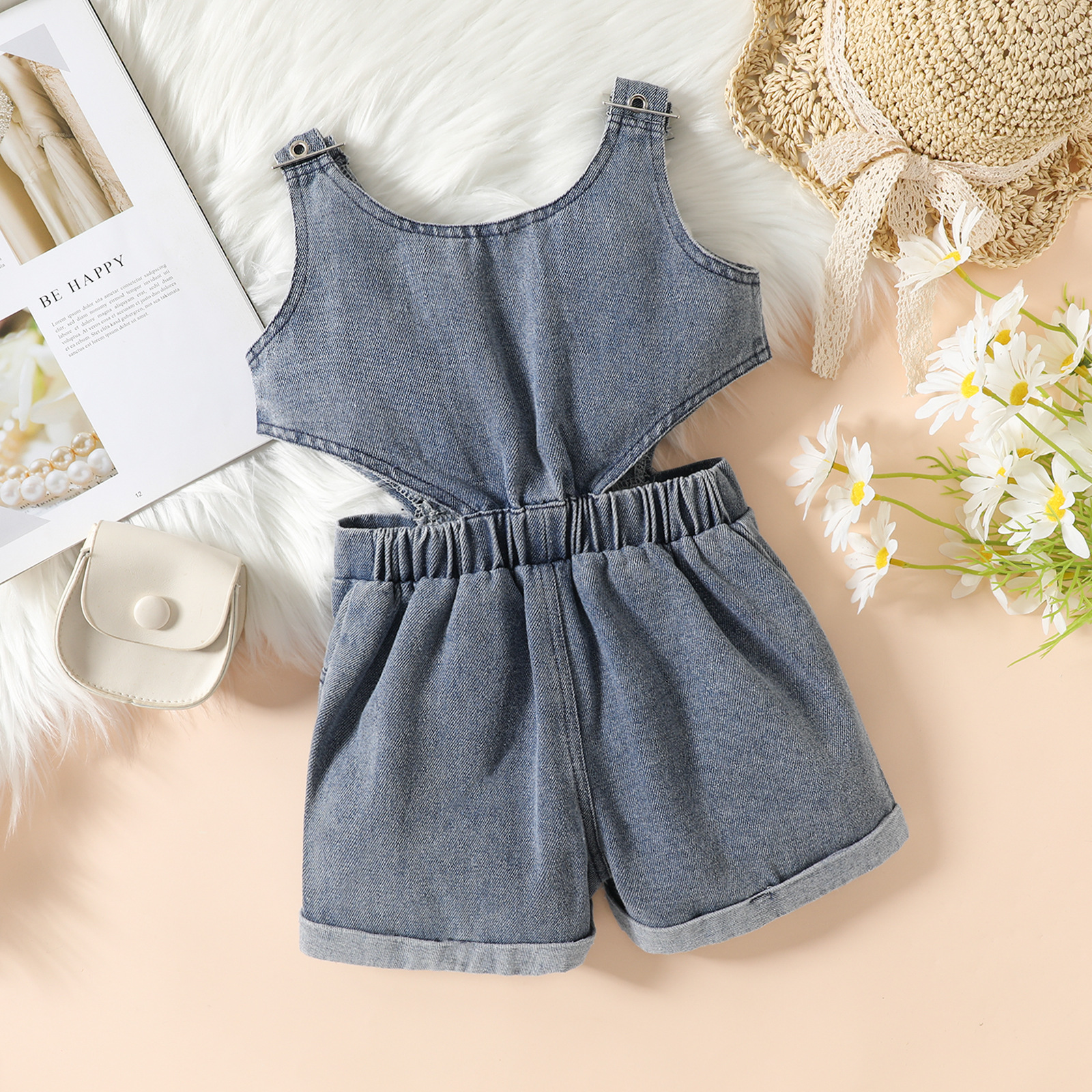 Mutter & Kinder außenhandel kinder kleidung mindest auftrag von einem stück neue 2024 mädchen hosenträger denim shorts mädchen overall_voghion.com