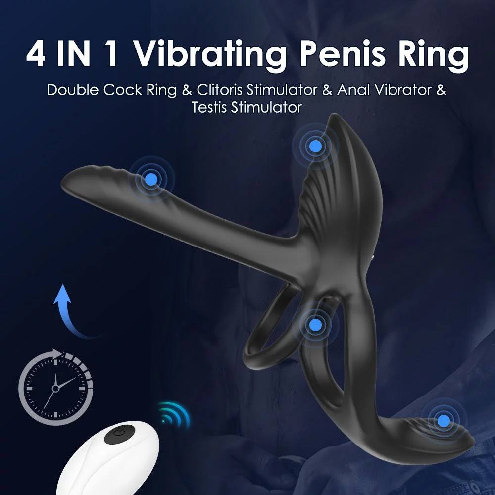 Vibratore ad anello con 3 motori e telecomando, giocattoli per adulti, stimolatore sessuale maschile e femminile C_voghion.com