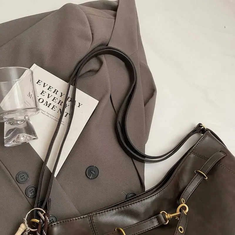 Ladies large capacity shoulder bag fashionable solid color PU casual zipper crossbody ba241216_voghion.com