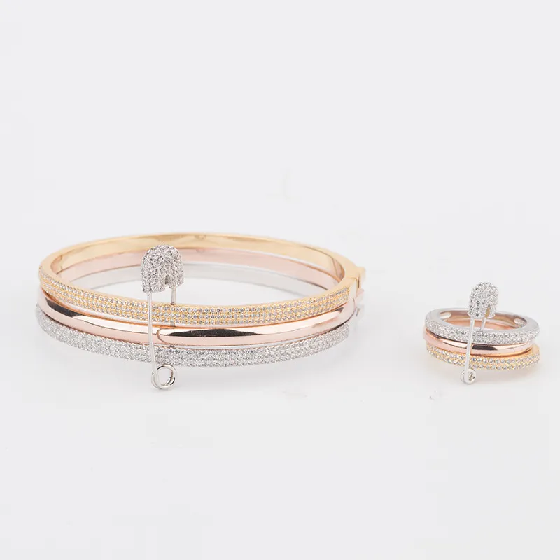 Pulsera de clavo unisex con alfiler ancho, joyería chapada en oro, pulseras para mujeres, niñas, damas, conjunto de joyas, diseñador, cumpleaños, boda_voghion.com