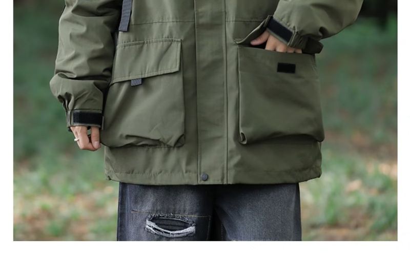 Funktionale zweiteilige Arbeit für Herren Frühling Herbst Outdoor Bergsteigen und Laden Windjacke lose lässig_voghion.com