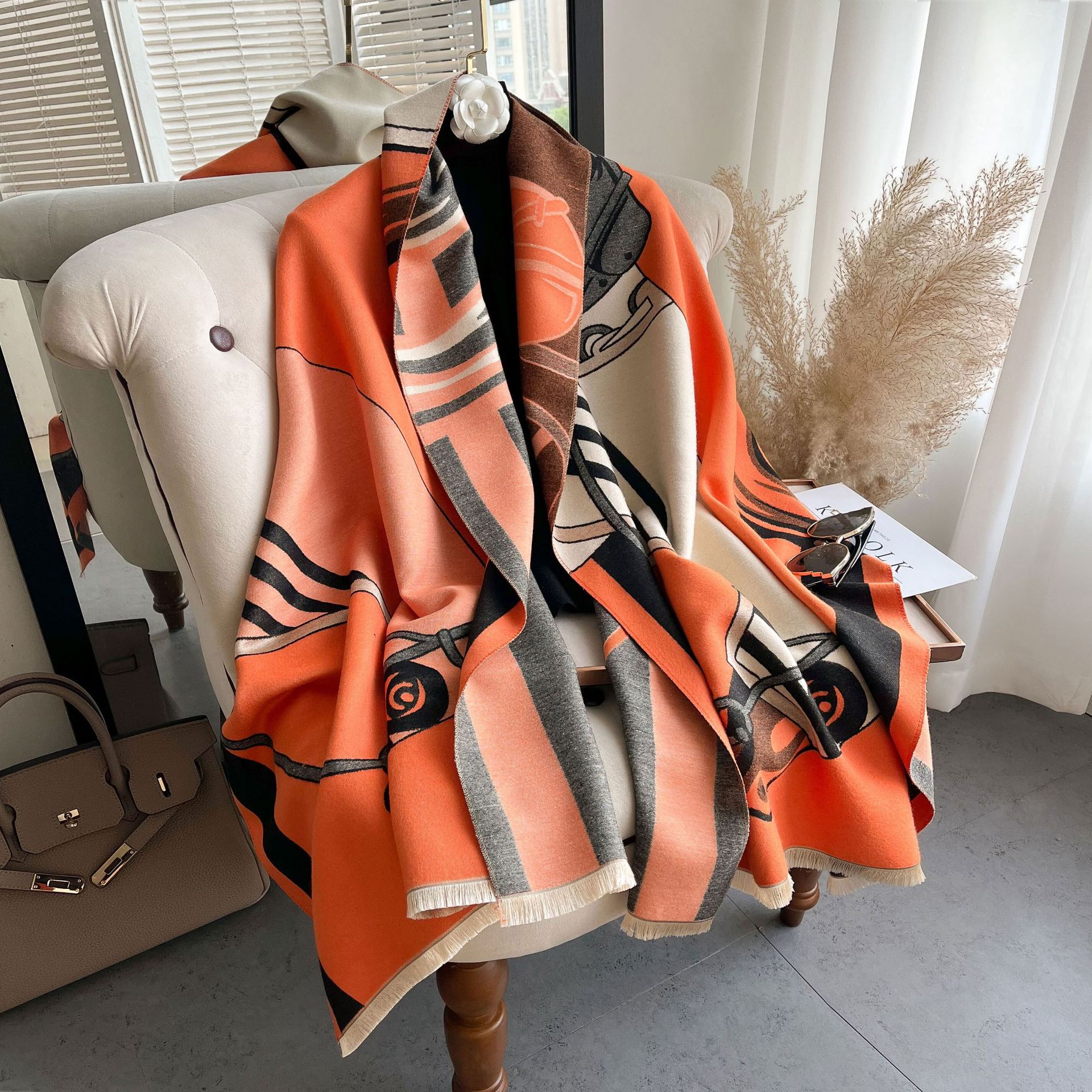 Autunno e inverno nuova coperta in cashmere versione coreana da donna versatile spessa calda sciarpa lunga scialle cavallo_voghion.com