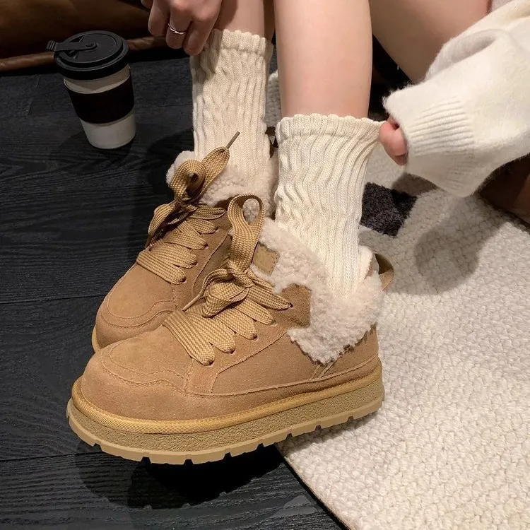 Women's winter new thick soled anti slip and plush warm snow boots_voghion.com