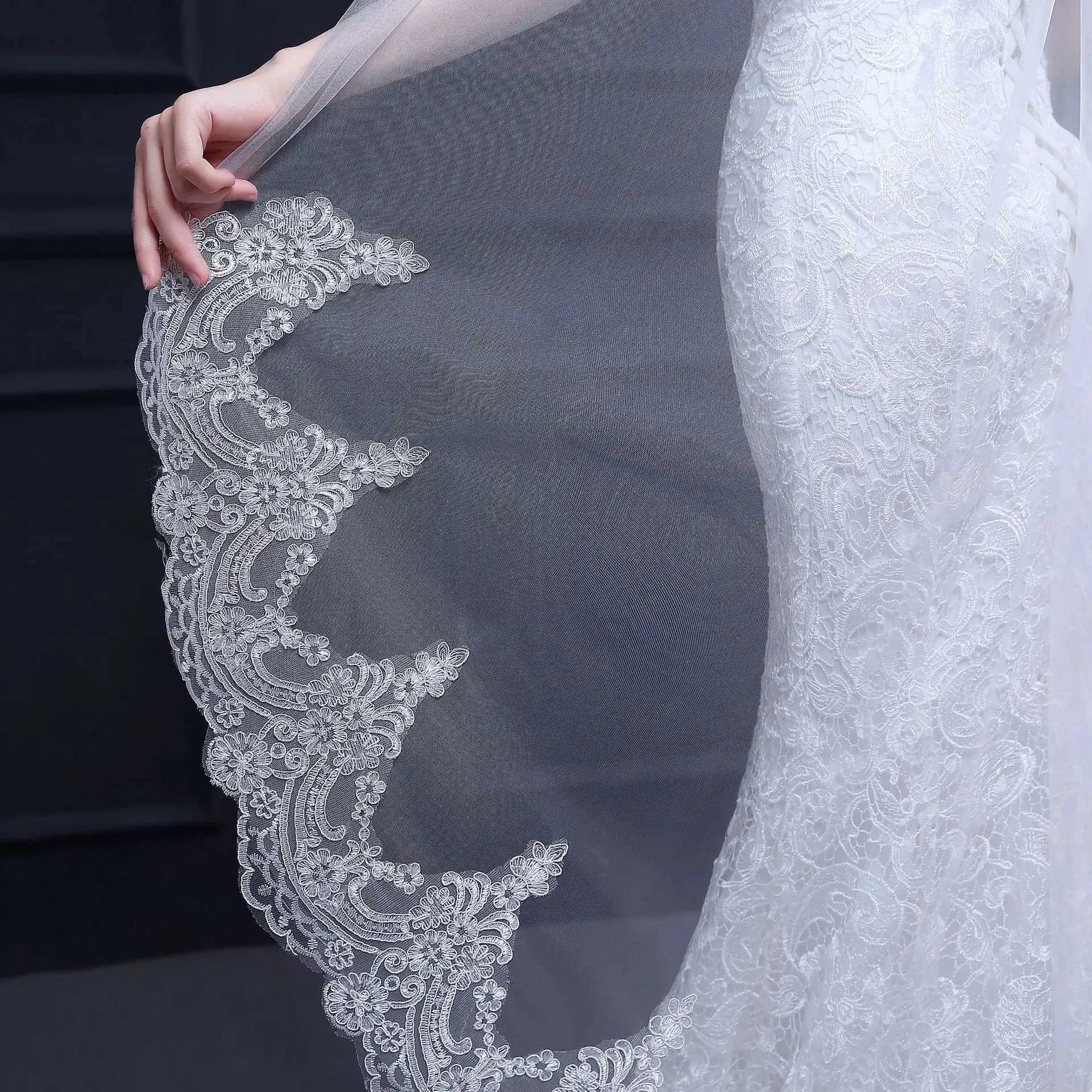 Hair Jewelry Short Waltz with Comb White Ivory Tulle Bridal Veil for Dress Velos De Novia Wedding Accessories_voghion.com