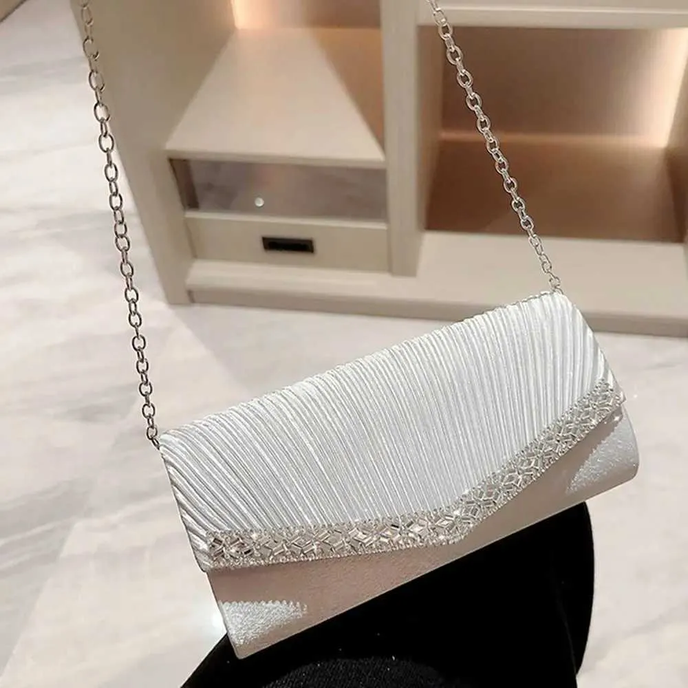 Borsa da sera con tracolla a catena alla moda, da sposa, da festa, con paillettes, da donna, borsa da banchetto scintillante Y241019_voghion.com