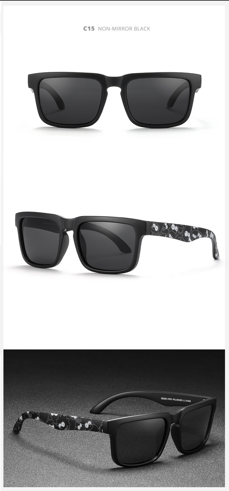 KDEAM Occhiali da sole polarizzati colorati con vera pellicola Occhiali da sole casual con scatola Occhiali alla moda colorati KD2501PRO_voghion.com