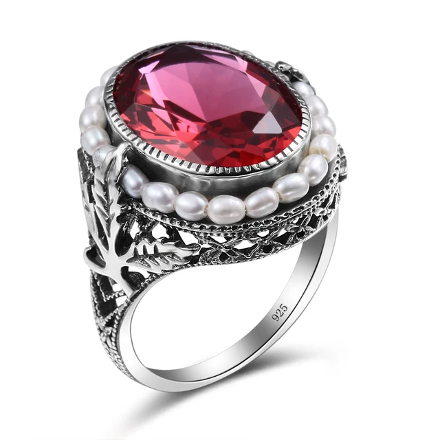 Mode Echt Perle Sier Femmes Blau Topas Aquamarin Große Edelstein Frau Ringe Hochzeit Edlen Schmuck_voghion.com