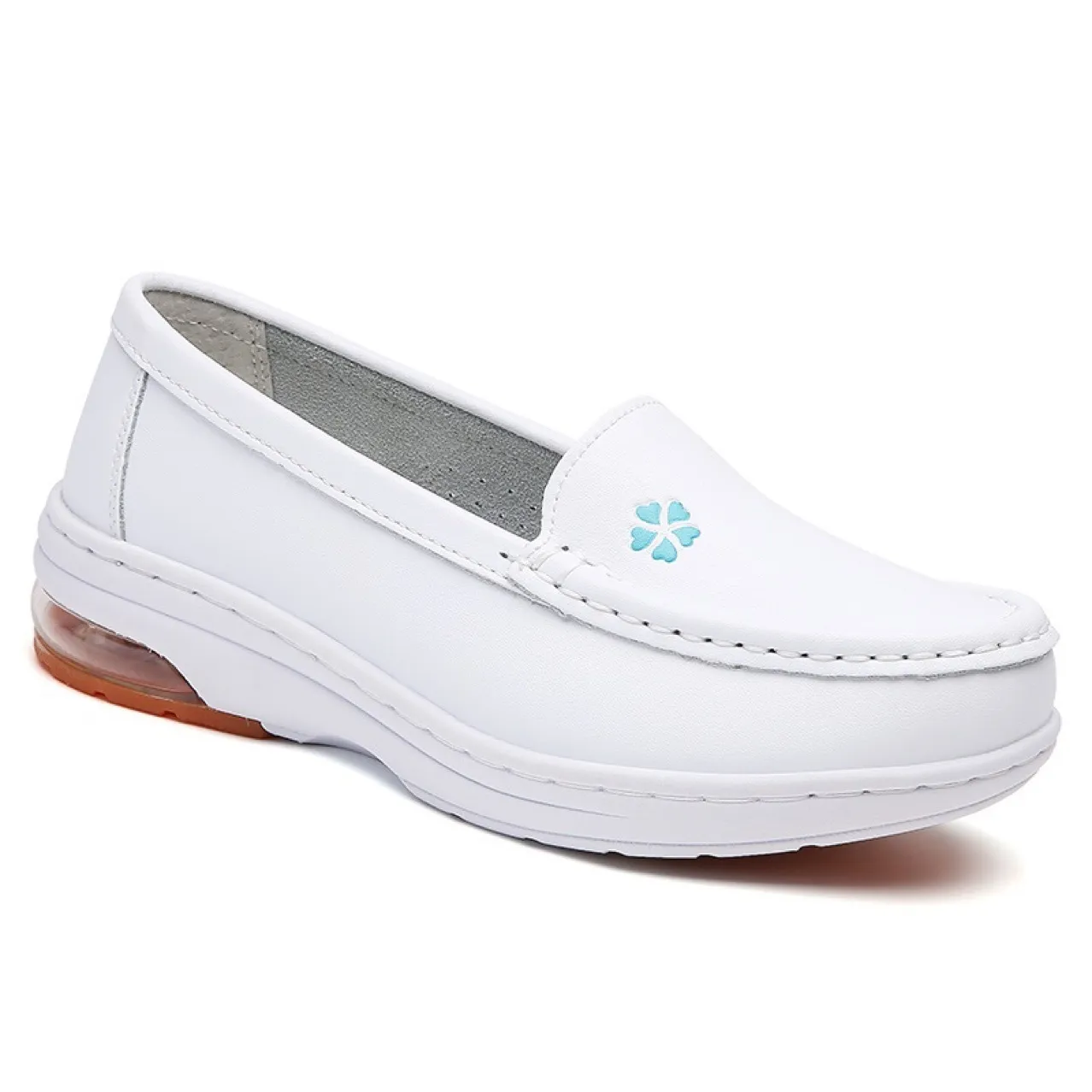 2024s Fashion trend Nurse Leather women's Thick Work shoes soft soles_voghion.com
