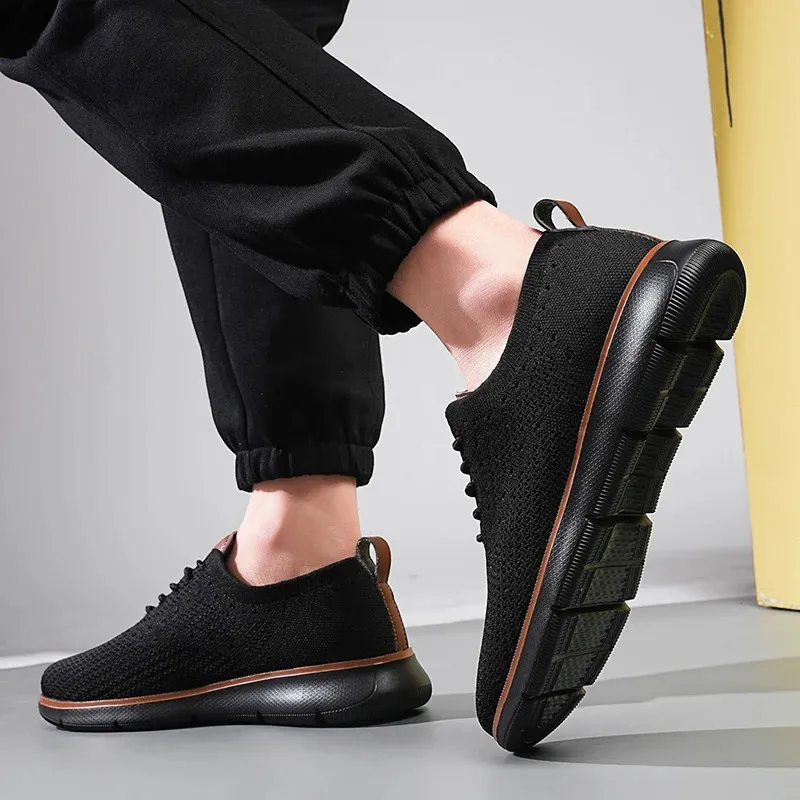 Herenschoenen in maat 39-48, casual Oxfords, gebreid, lichtgewicht en ademend, geschikt voor autorijden en woon-werkverkeer._voghion.com