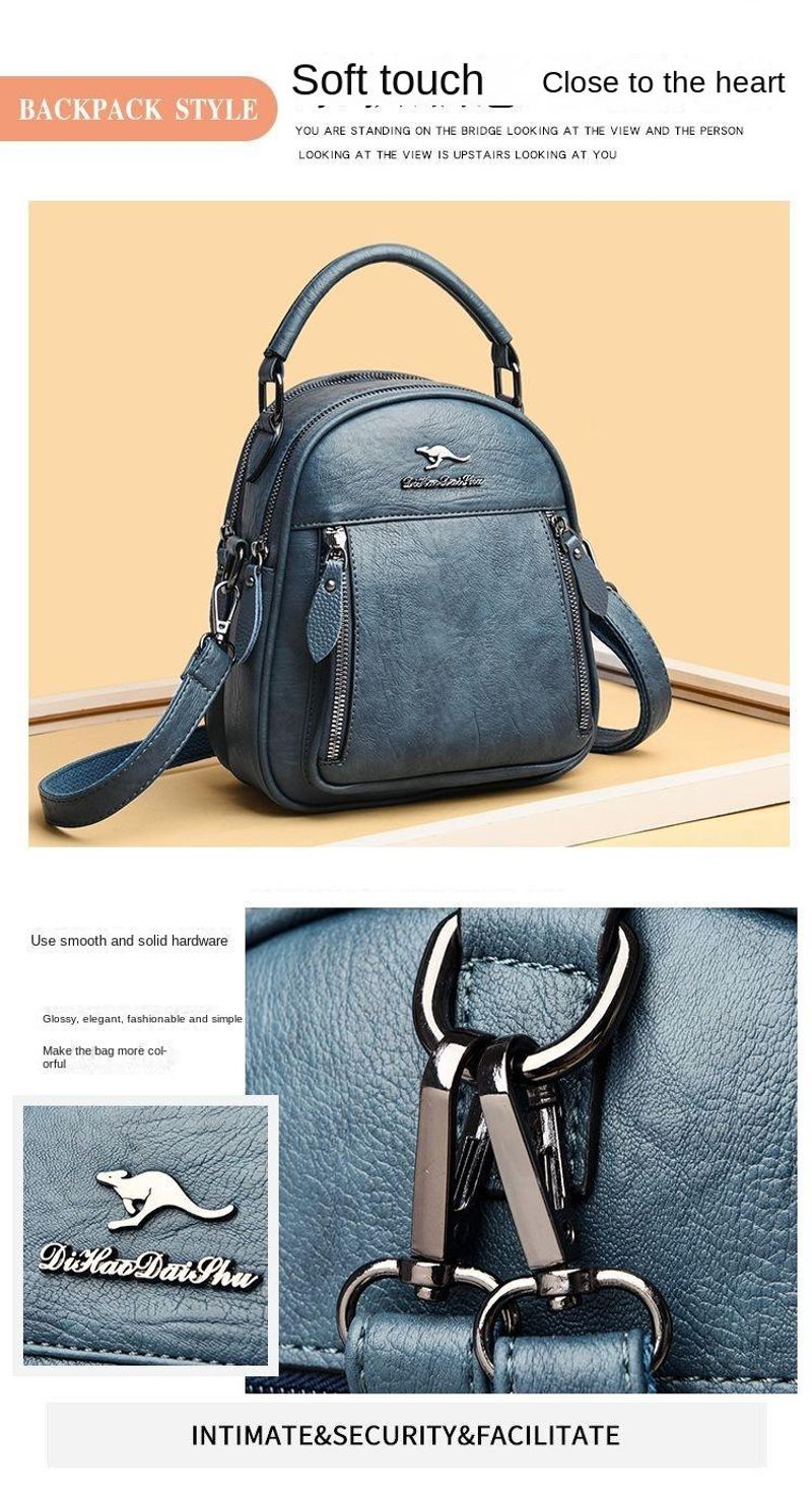 Zaino Mouse Originale per Donna 2024 Nuova Borsa a Tracolla Multifunzionale Multistrato in Pelle Morbida All-Match_voghion.com