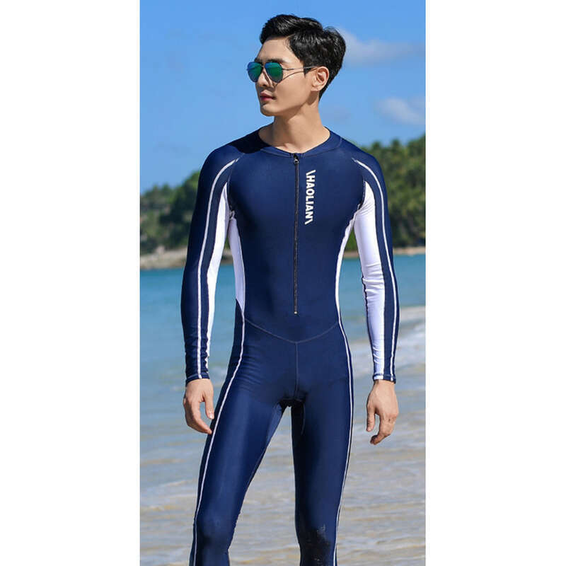 Men's One-piece Sun Protection Swimsuit, Quick Drying Diving Jellyfish Suit, Women's Long Sleeved Plus Size Children's_voghion.com