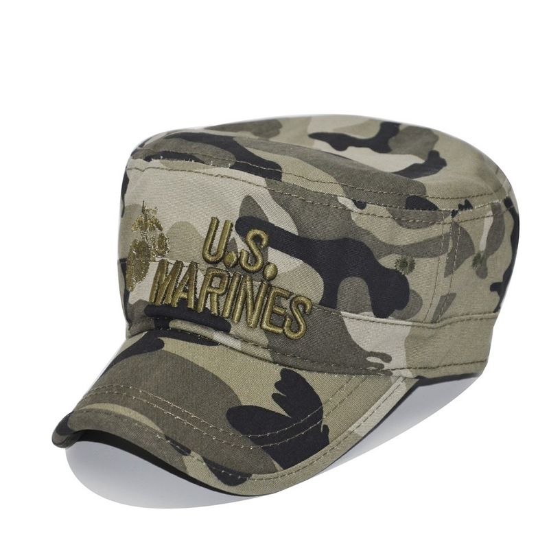 Cappellini da baseball unisex a righe mimetiche US MARINES piatti all'aperto_voghion.com