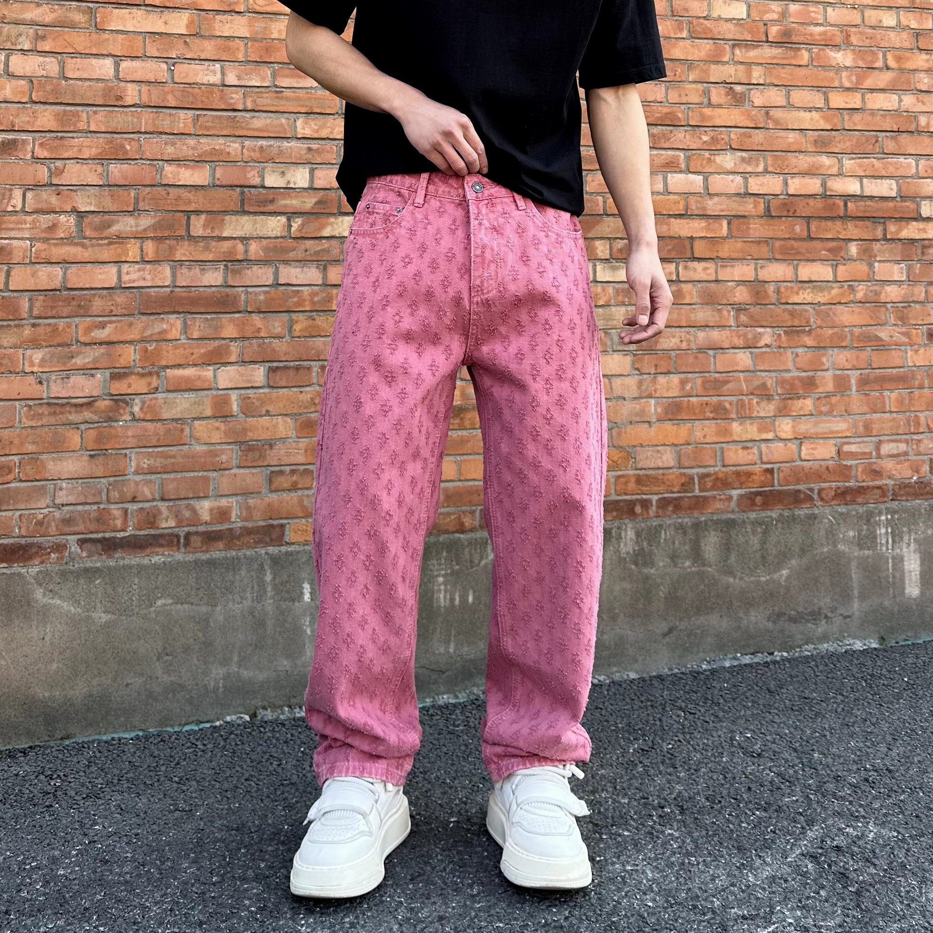 Men’s Clothing Jeans Men’s Summer Trendy Loose Straight Washed Casual Pants Men’s Wear Thin