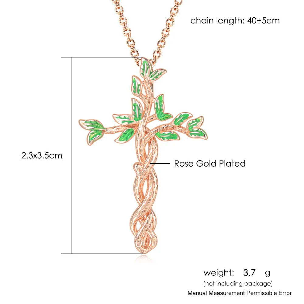 Halskette mit Rosenkreuz-Anhänger für Damen_voghion.com