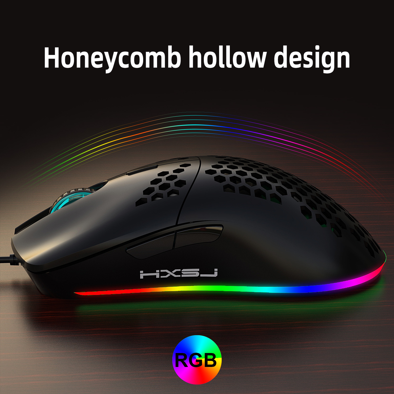 Set nou de 61 de taste cu fir, luminos, cu mouse RGB cu orificii, tastatură pentru jocuri de birou_voghion.com