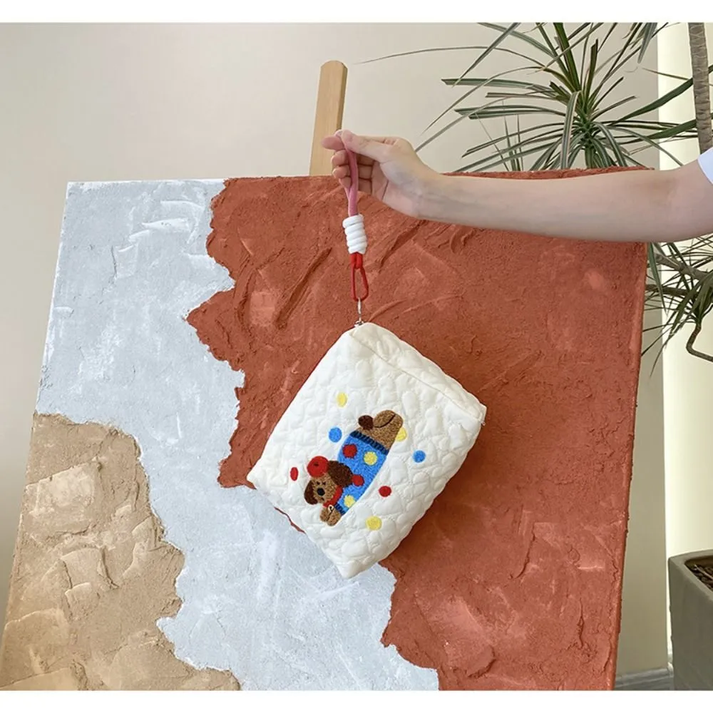 Cute Cartoon Print Makeup Cotton Large Capacity Storage Bag Cosmetic Organizer Pencil Case Toiletry Handbag_voghion.com