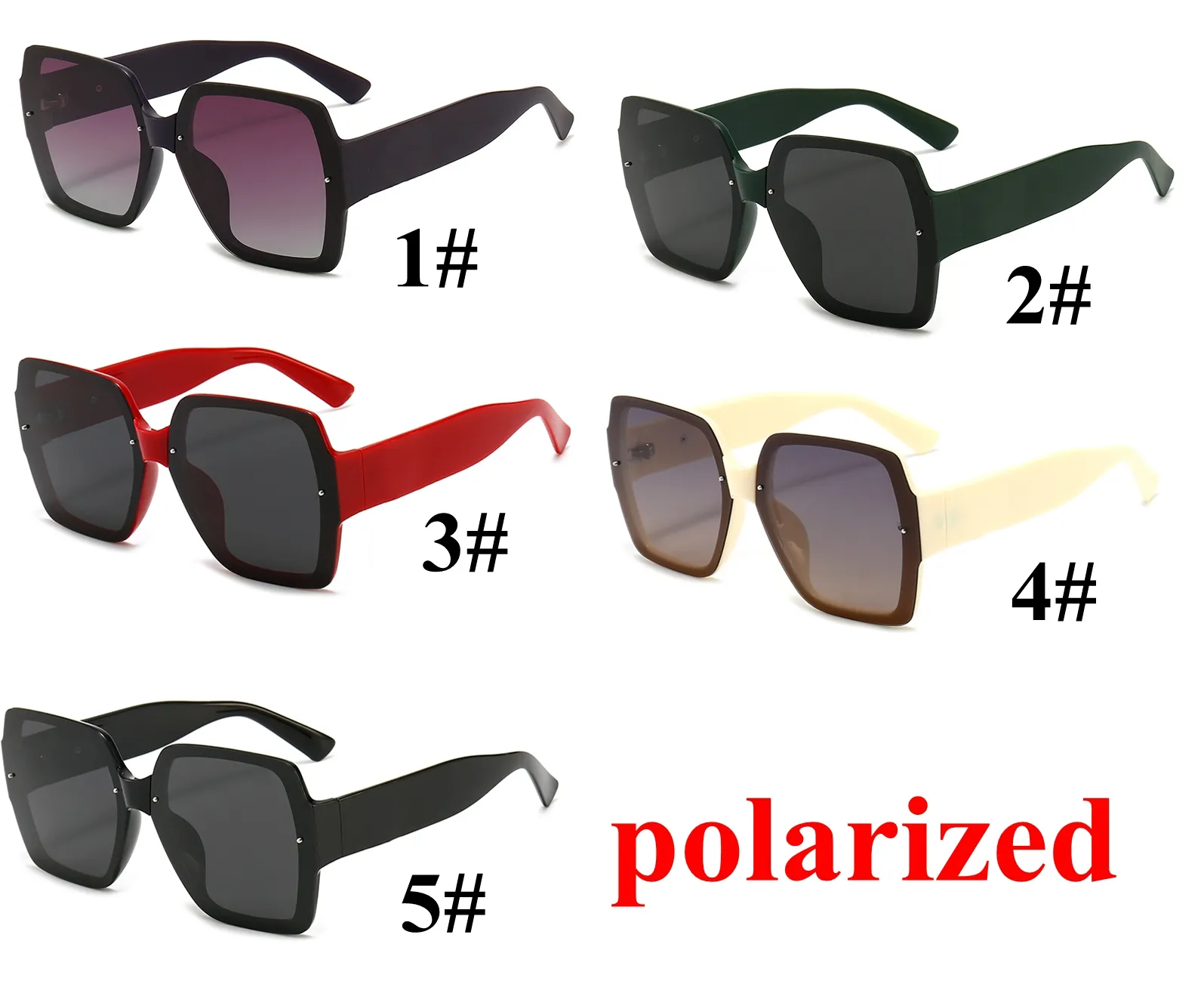 5 STÜCKE Sommer Frau Modedesigner Hochwertige Sonnenbrillen Für Frauen Sonnenbrille Polarisierte UV400 5 Farben Oculos De Sol_voghion.com